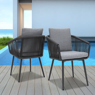 Outdoor/Indoor Dining Armchair with Cushion (Set of 2)