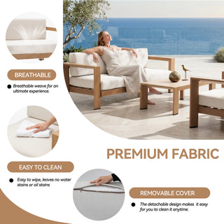 Quick-Assembly Outdoor Aluminum Chair ,Wood-Grain Veneer chair for Patio, Wide Armrest Triangular Aluminum Tube Chair