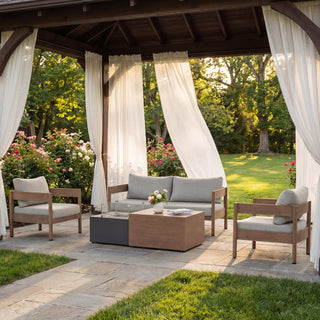 Modern Minimalist Outdoor Sofa Set of 4 with Aluminum Frame & Weather-Resistant Cushions