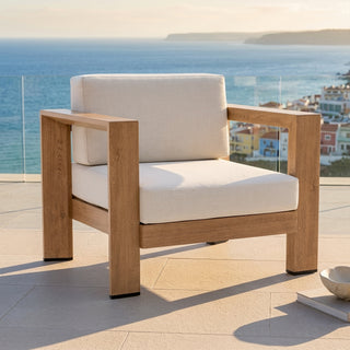 Quick-Assembly Outdoor Aluminum Chair ,Wood-Grain Veneer chair for Patio, Wide Armrest Triangular Aluminum Tube Chair