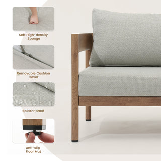 Modern Minimalist Outdoor Sofa Set of 4 with Aluminum Frame & Weather-Resistant Cushions