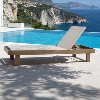 Quick-Assembly Outdoor Aluminum Chaise Lounge , Wood-Grain Veneer Chaise Lounge for Patio, Triangular Aluminum Tube Chaise Lounge