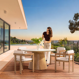 Assembly Free Dining Chair, Wood-Grain Aluminum Dining Chair, Weather-Resistant, Waterproof, UV-Resistant Ideal for Gardens, Patios, and Kitchen (Set of 2)