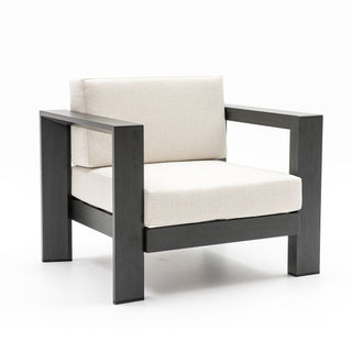 Quick-Assembly Outdoor Aluminum Sofa Set; 5 Person Outdoor Seating Sofa Set; Wood-Grain Veneer Sofa Set for Patio; Wide Armrest Triangular Aluminum Tube Sofa Set