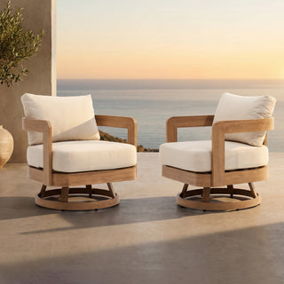 Quick Assembly Swivel Chair, Wood Look Finish: 0% Deforestation, 100% Wood Soul, Outdoor Aluminum Chair, Wood Grain Veneer Chairs for Patio