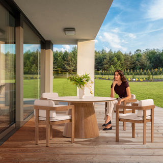 Assembly Free Dining Chair, Wood-Grain Aluminum Dining Chair, Weather-Resistant, Waterproof, UV-Resistant Ideal for Gardens, Patios, and Kitchen (Set of 2)