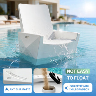 Quick Assembly Outdoor Pool Club Chair, Ergonomic Design, Comfortable and Breathable, Essential for Outdoor Relaxation