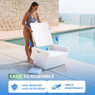 Quick Assembly Outdoor Pool Club Chair, Ergonomic Design, Comfortable and Breathable, Essential for Outdoor Relaxation