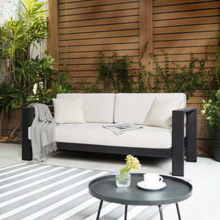 Quick-Assembly Outdoor Aluminum Sofa Set; 5 Person Outdoor Seating Sofa Set; Wood-Grain Veneer Sofa Set for Patio; Wide Armrest Triangular Aluminum Tube Sofa Set