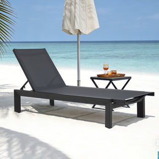 Quick-Assembly Outdoor Aluminum Chaise Lounge , Wood-Grain Veneer Chaise Lounge for Patio, Triangular Aluminum Tube Chaise Lounge