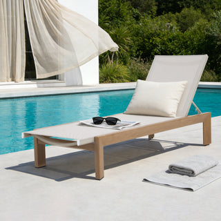 Quick-Assembly Outdoor Aluminum Chaise Lounge , Wood-Grain Veneer Chaise Lounge for Patio, Triangular Aluminum Tube Chaise Lounge