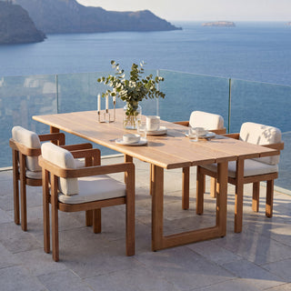 Outdoor Patio Powder-Coated Aluminum Dining Table,Wood Look Finish: 0% Deforestation, 100% Wood Soul