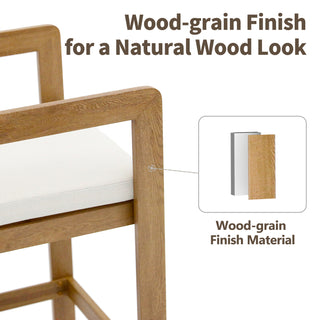 Quick-Assembly Bar Stool ,Wood-Grain Finish Aluminum Bar Stool, Weather-Resistant and Rustproof Ideal for Gardens and Patio (Set of 2)